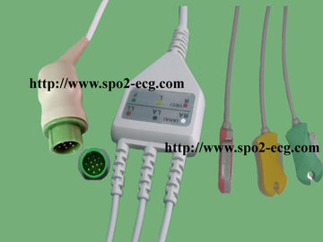China Cable de la ventaja de la una pieza ECG alrededor del IEC y de AHA de 12 Pin para la máquina del electrocardiógrafo proveedor