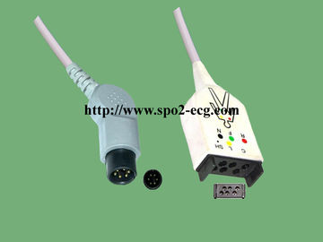 China Cable del tronco de la seguridad ECG del estruendo 9 pies/cable de una pieza de ECG con la broche y el clip proveedor