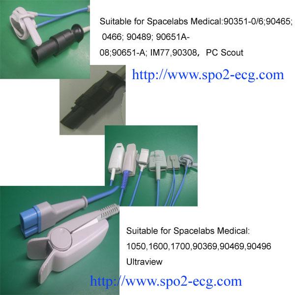 Pin adulto del clip 10 del finger del sensor Spo2 de Spacelabs para el color de azul gris del hospital